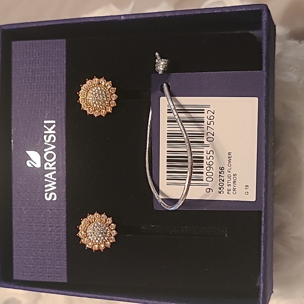 Swarovski Sunflower rose gold earrings
